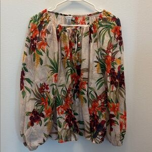 Tommy Bahama Floral Print Blouse with Long Sleeves